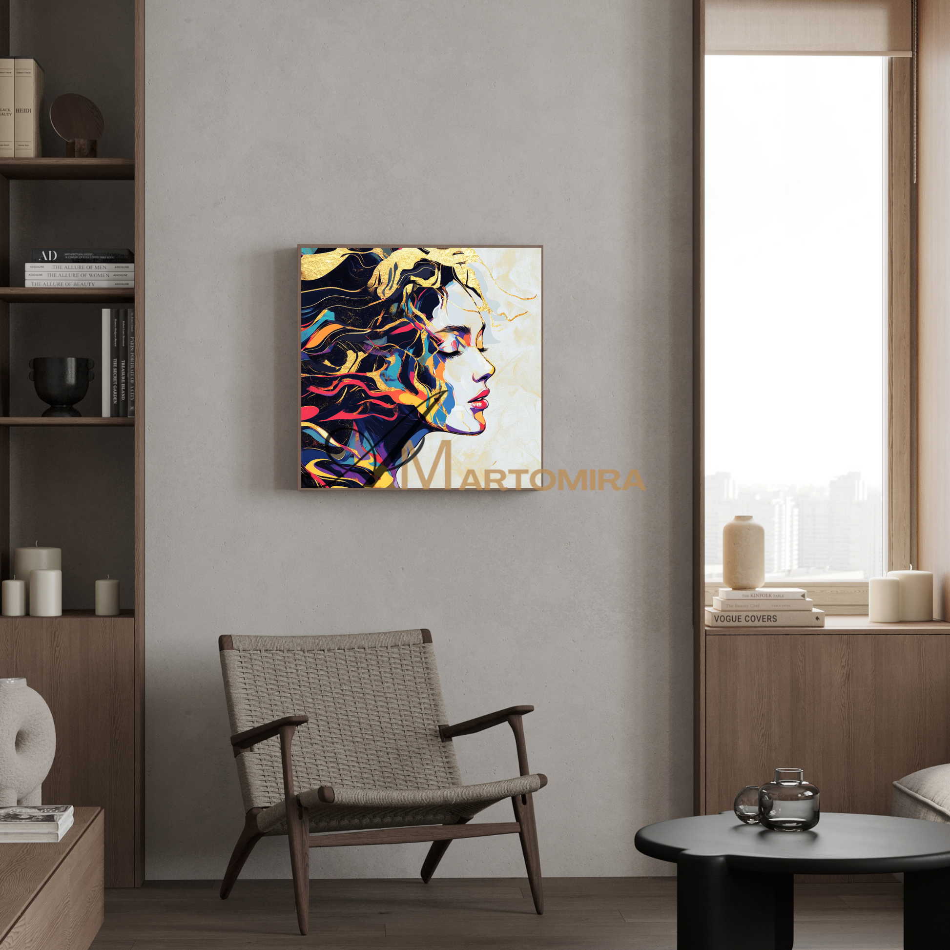 Portrait Painting | Colorful Abstract Art | Gold Wall Art | Painting Art Woman | Beautiful Woman Painting #AP046