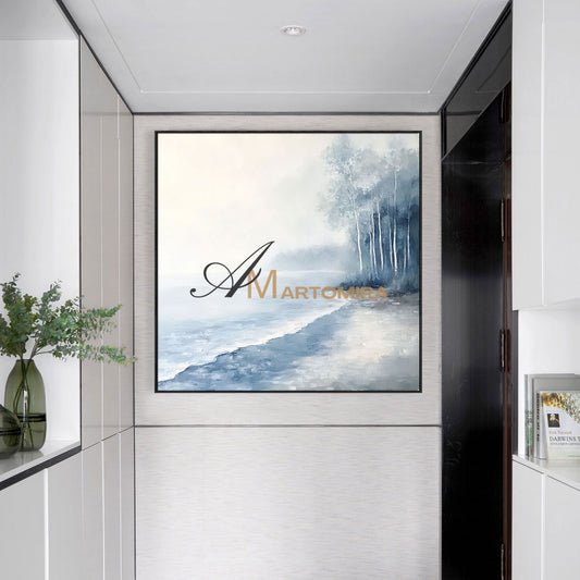 The Wave Painting | Abstract Blue Painting | Landscape Canvas Wall Art | Acrylic Wall Art #CL078