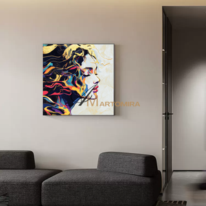 Portrait Painting | Colorful Abstract Art | Gold Wall Art | Painting Art Woman | Beautiful Woman Painting #AP046