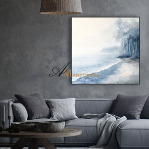 The Wave Painting | Abstract Blue Painting | Landscape Canvas Wall Art | Acrylic Wall Art #CL078
