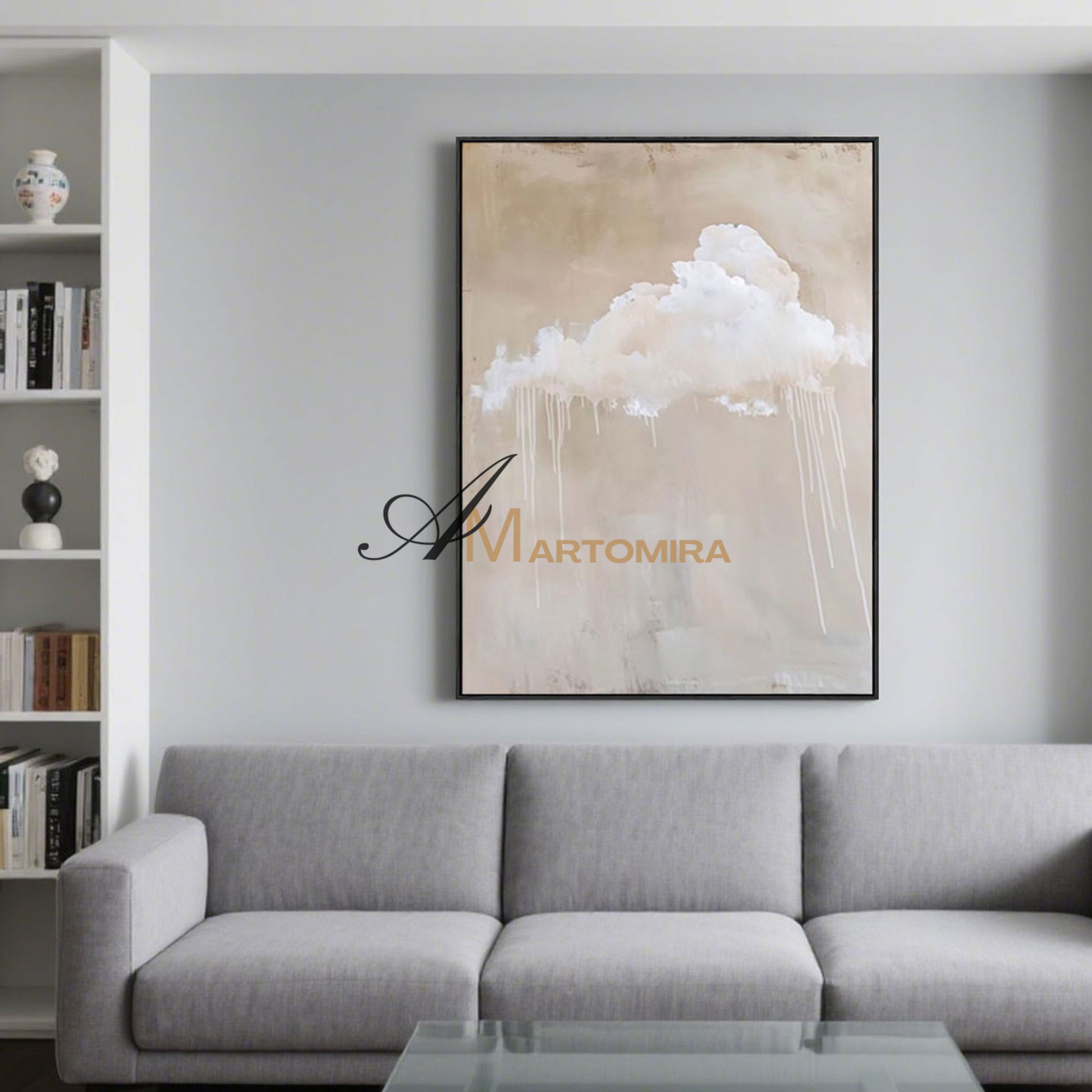 Cloud Painting | Large Canvas Wall Art | Minimalist Landscape Art | Neutral Wall Art  #MF028