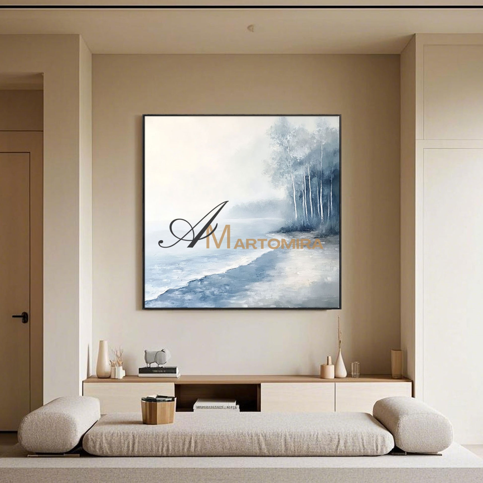 The Wave Painting | Abstract Blue Painting | Landscape Canvas Wall Art | Acrylic Wall Art #CL078