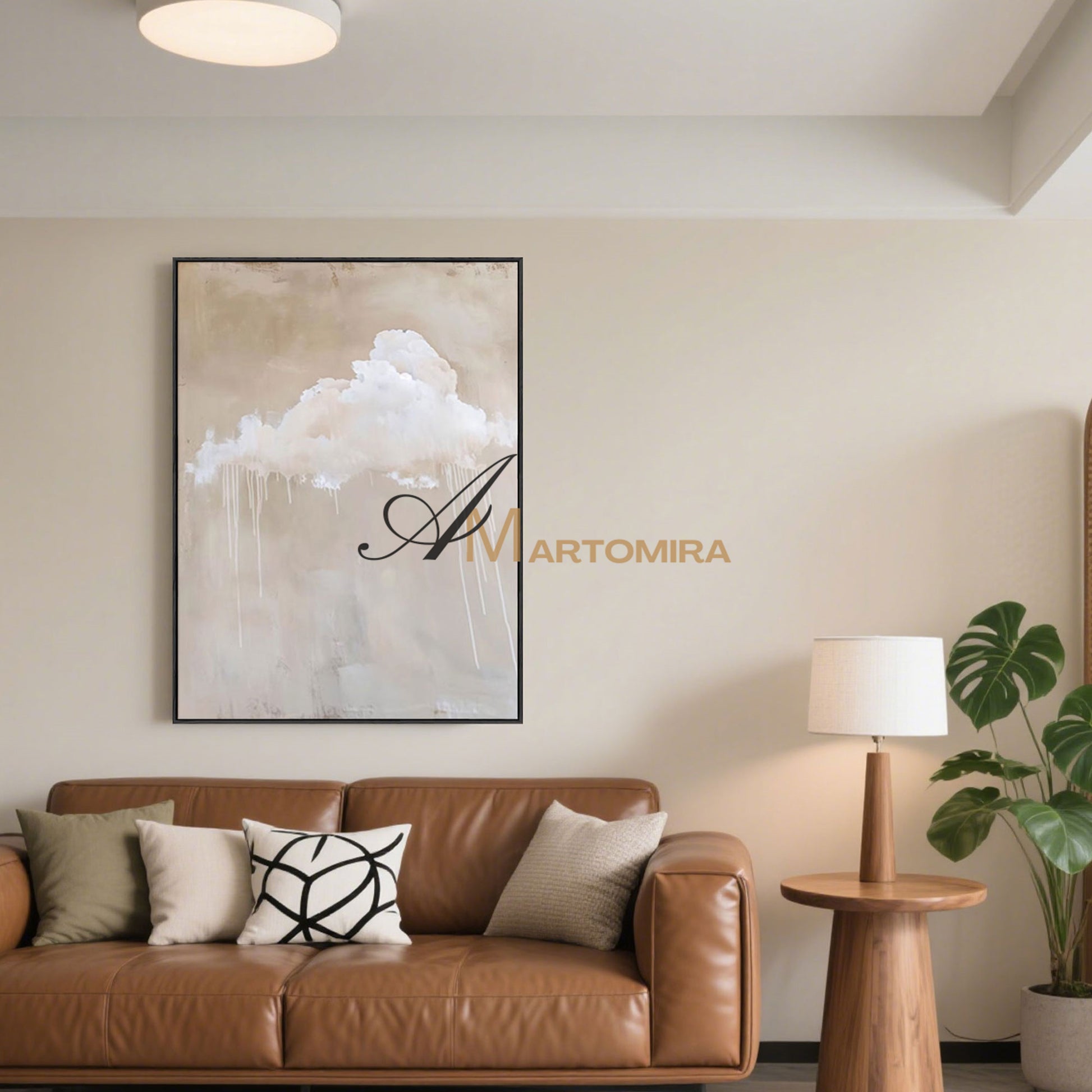 Cloud Painting | Large Canvas Wall Art | Minimalist Landscape Art | Neutral Wall Art  #MF028