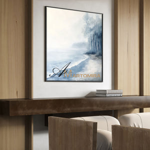The Wave Painting | Abstract Blue Painting | Landscape Canvas Wall Art | Acrylic Wall Art #CL078