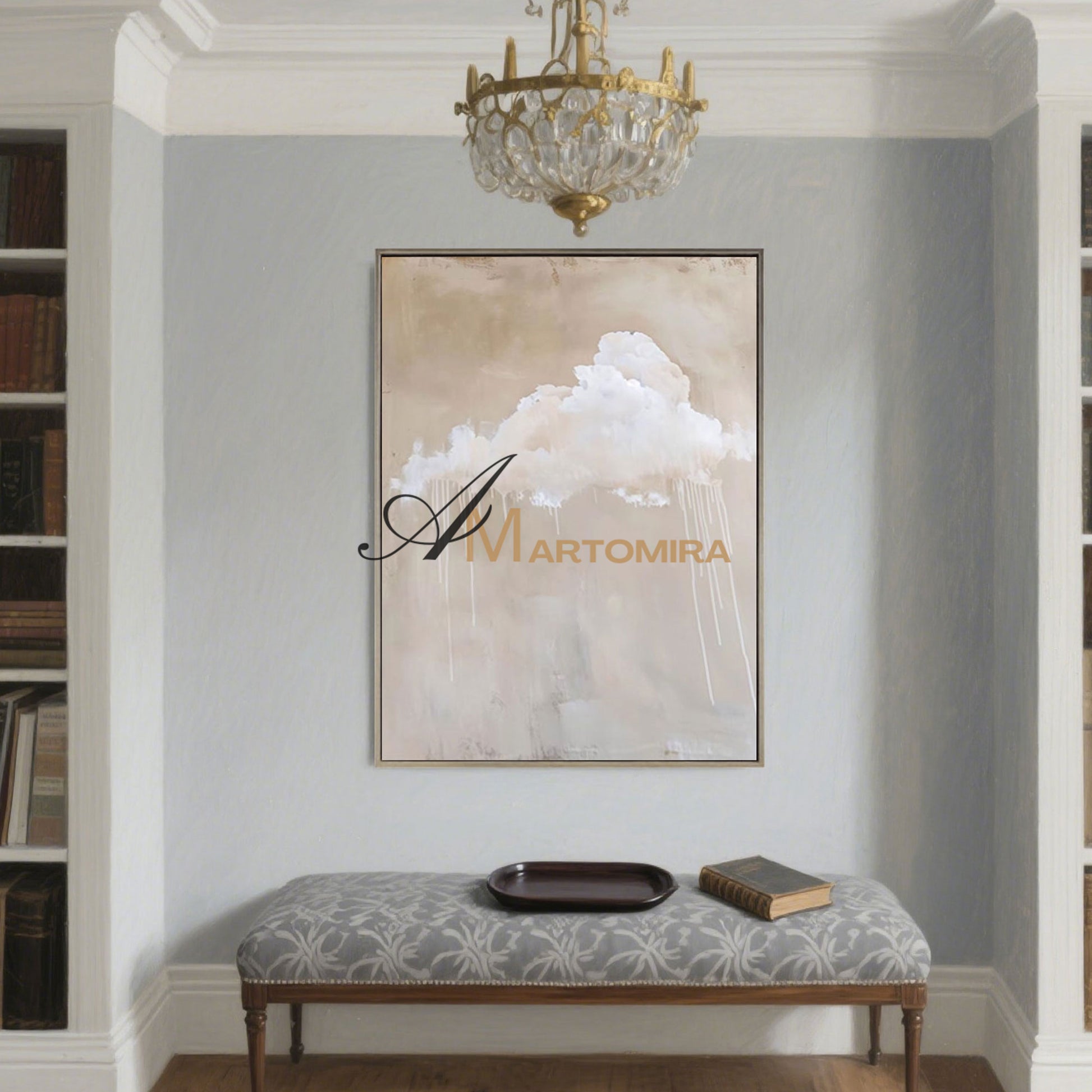 Cloud Painting | Large Canvas Wall Art | Minimalist Landscape Art | Neutral Wall Art  #MF028