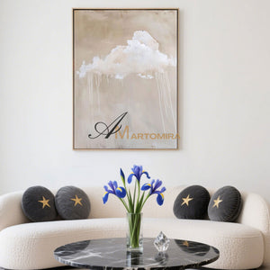 Cloud Painting | Large Canvas Wall Art | Minimalist Landscape Art | Neutral Wall Art  #MF028