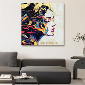 Portrait Painting | Colorful Abstract Art | Gold Wall Art | Painting Art Woman | Beautiful Woman Painting #AP046