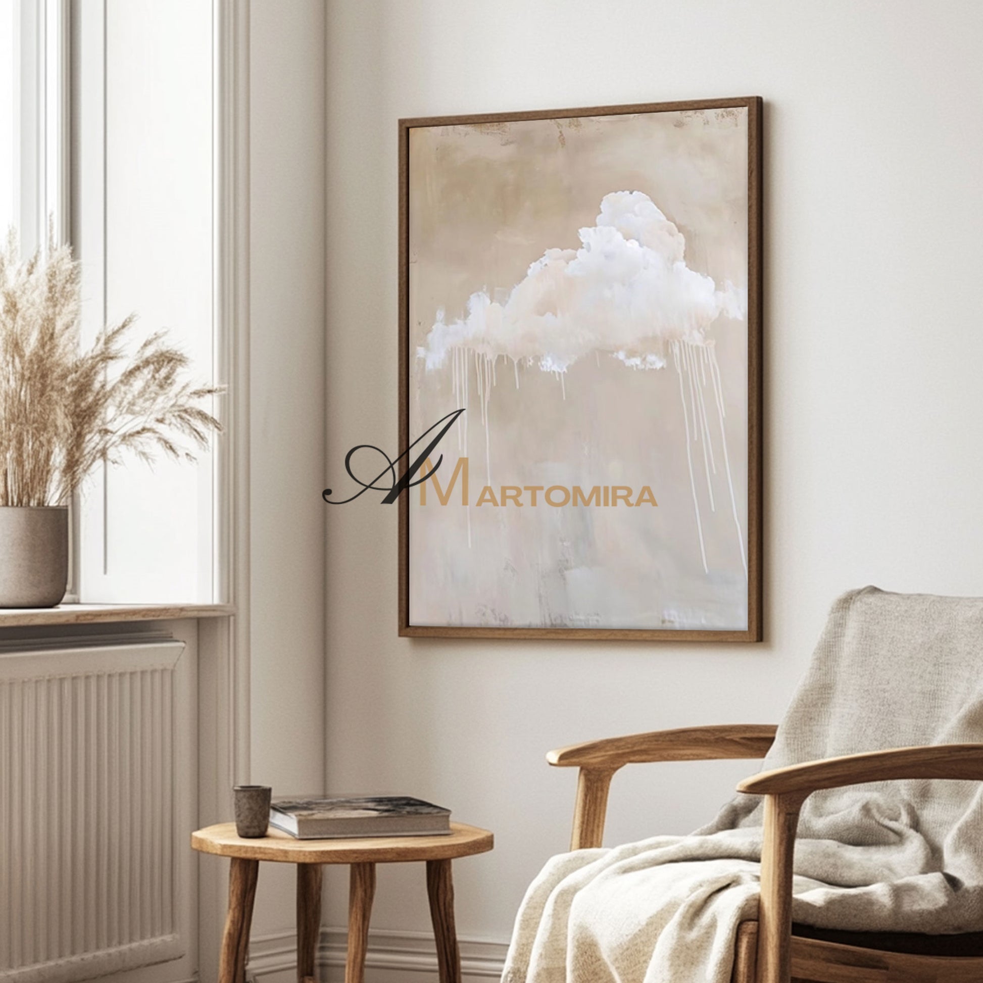 Cloud Painting | Large Canvas Wall Art | Minimalist Landscape Art | Neutral Wall Art  #MF028