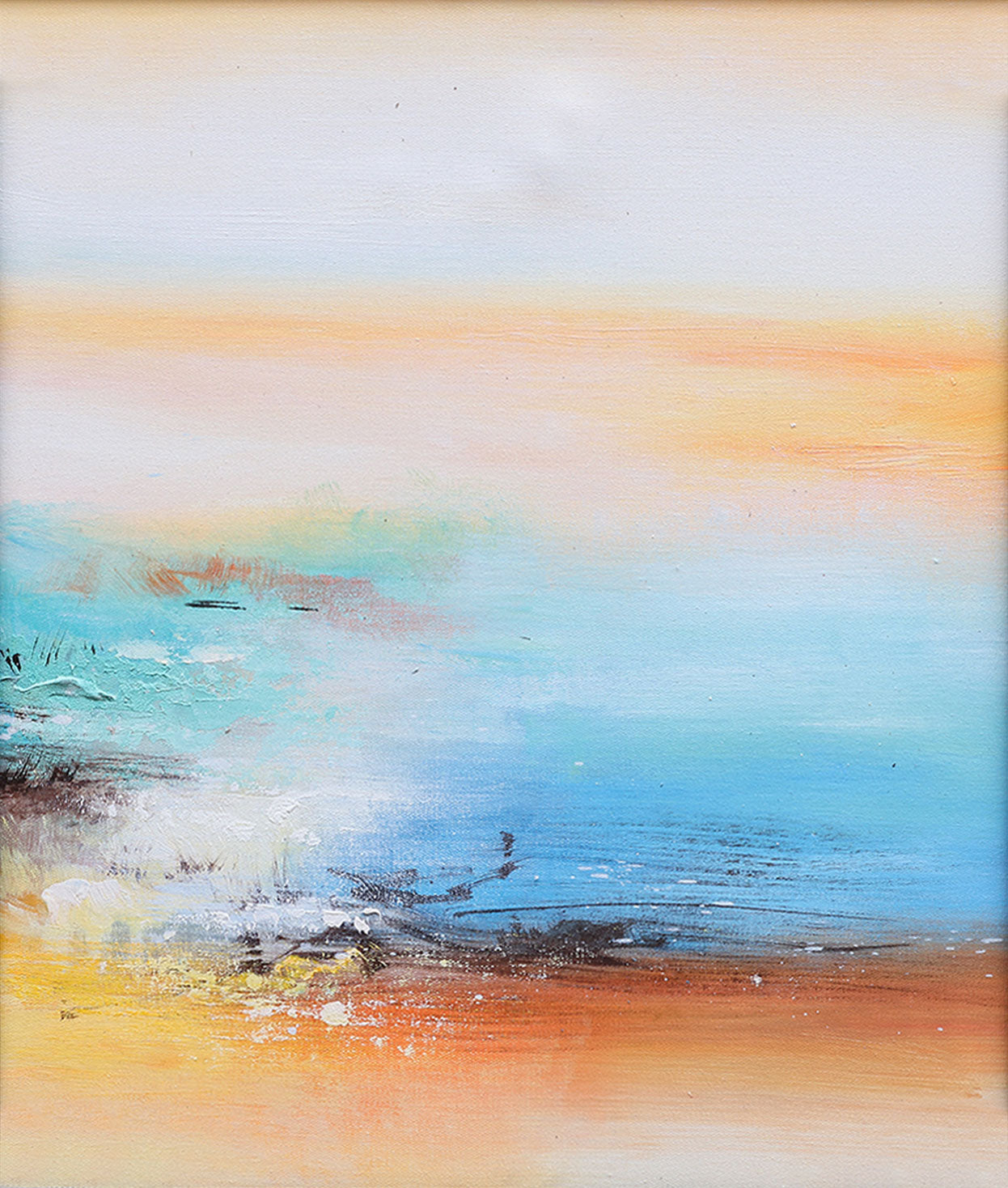 Lake Canvas Wall Art | Modern Abstract Wall Art | Abstract Landscape Wall Art #DF010