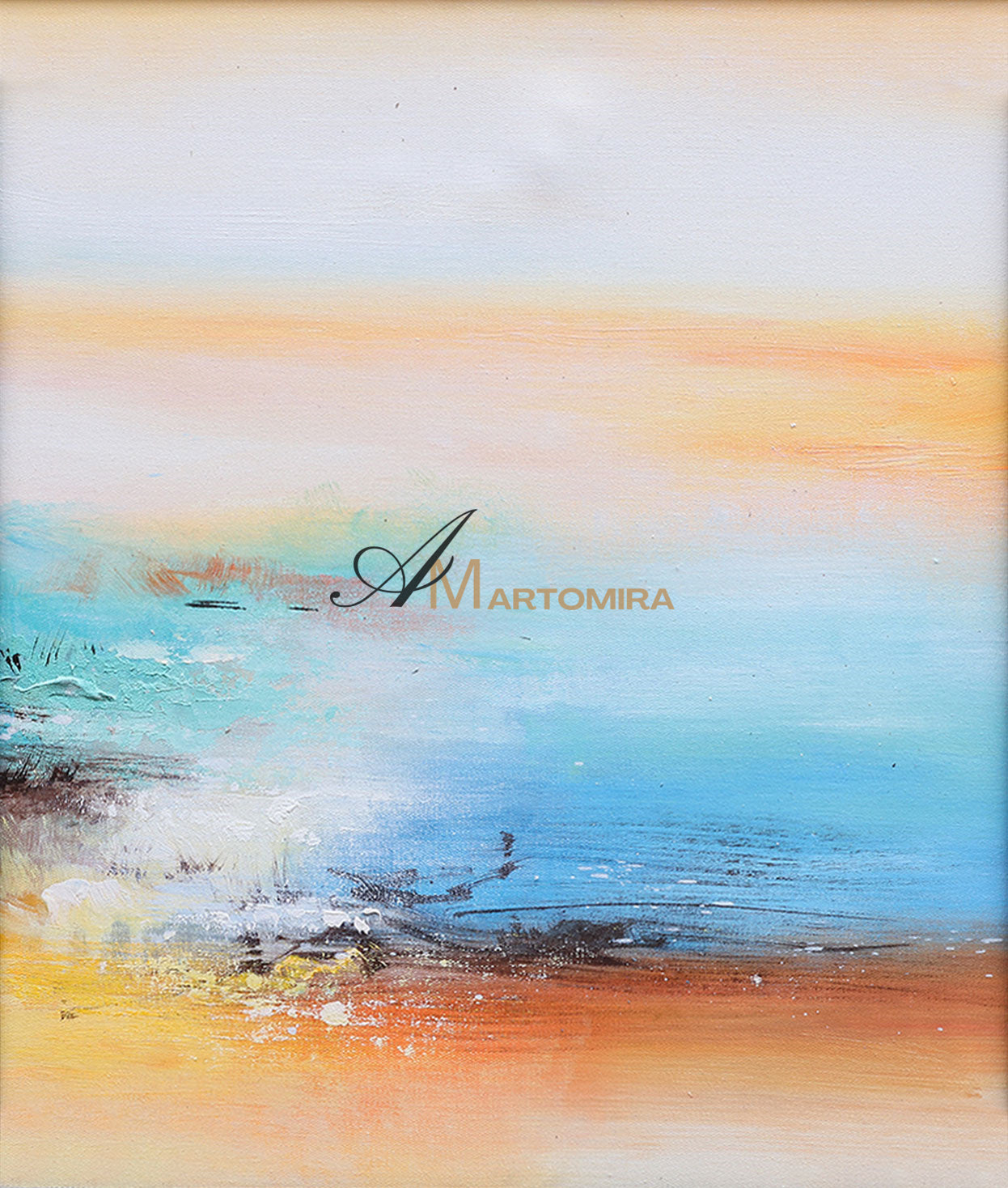 Lake Canvas Wall Art | Modern Abstract Wall Art | Abstract Landscape Wall Art #DF010