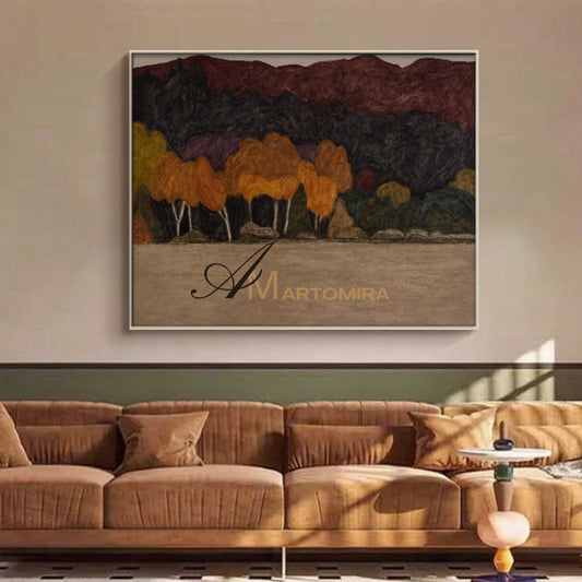 Canvas Wall Decor | Forest Wall Art | Large Abstract Landscape Wall Art | Acrylic Wall Art #MF029