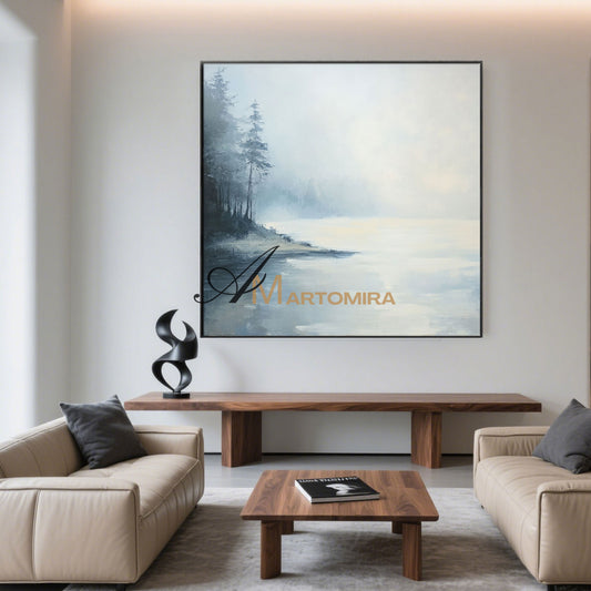 Landscape Wall Art | Lake Wall Art | Landscape Wall Art For Living Room | Minimalist Landscape Art #CL079