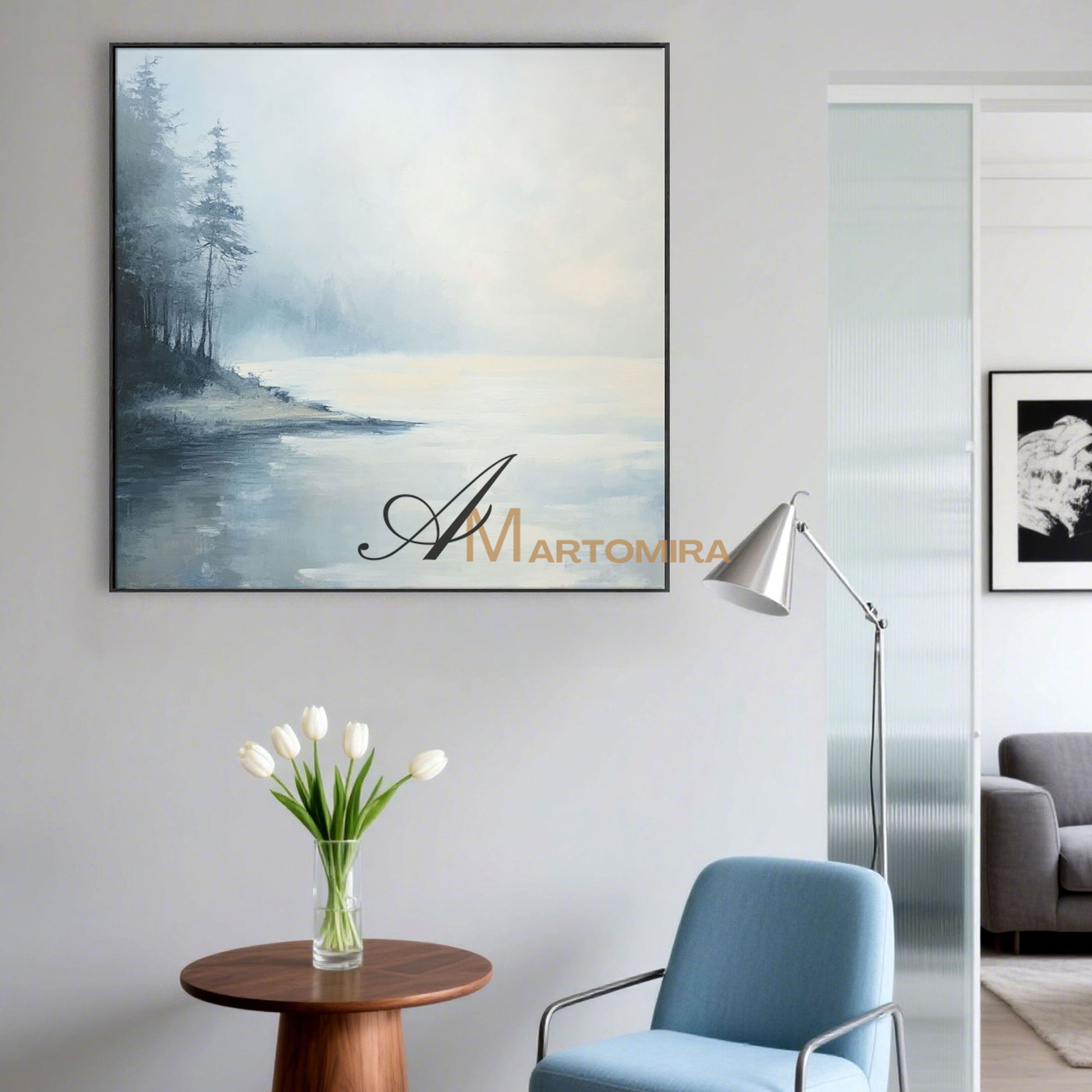 Landscape Wall Art | Lake Wall Art | Landscape Wall Art For Living Room | Minimalist Landscape Art #CL079