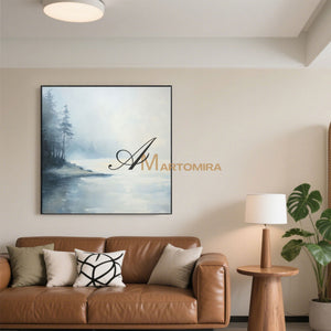 Landscape Wall Art | Lake Wall Art | Landscape Wall Art For Living Room | Minimalist Landscape Art #CL079
