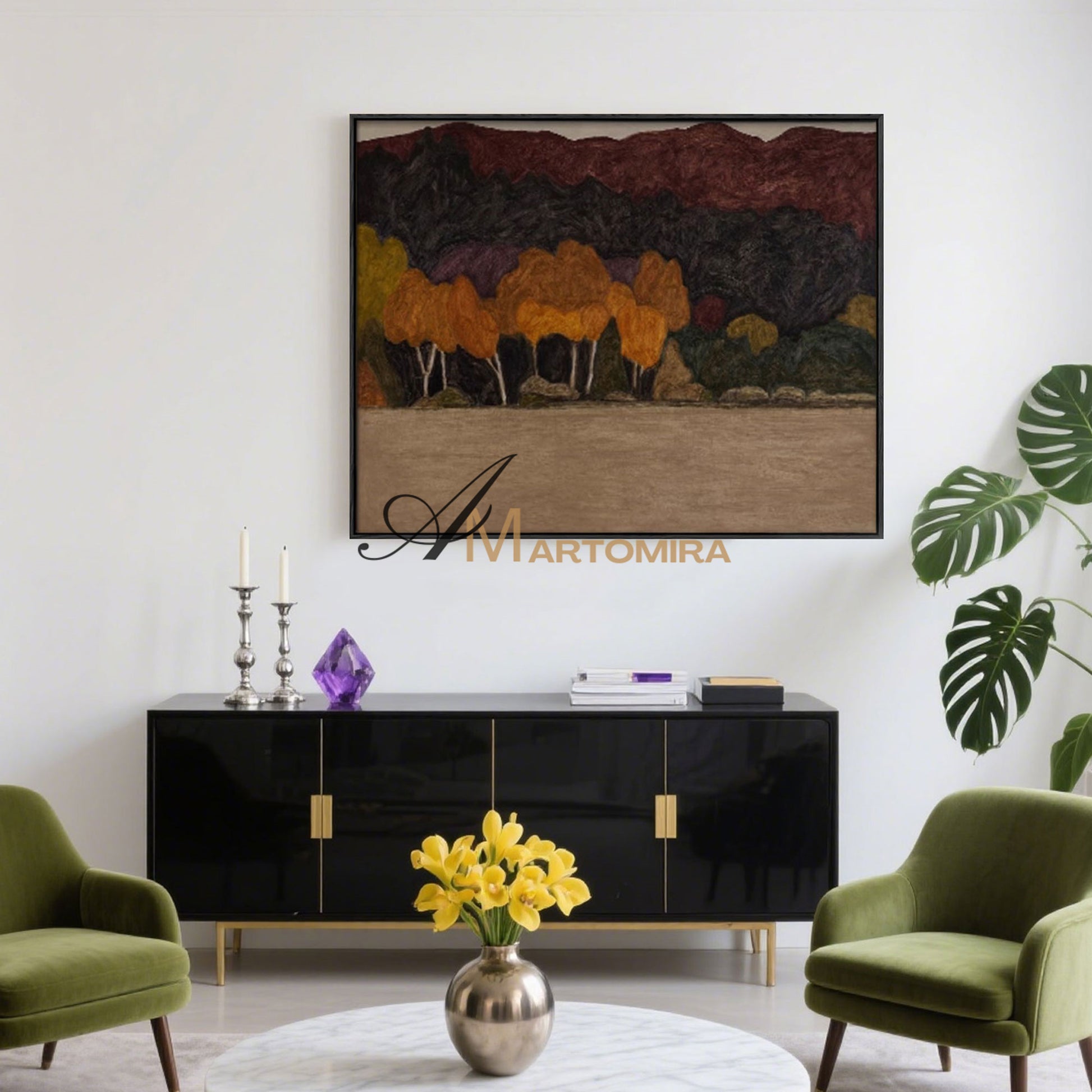 Canvas Wall Decor | Forest Wall Art | Large Abstract Landscape Wall Art | Acrylic Wall Art #MF029