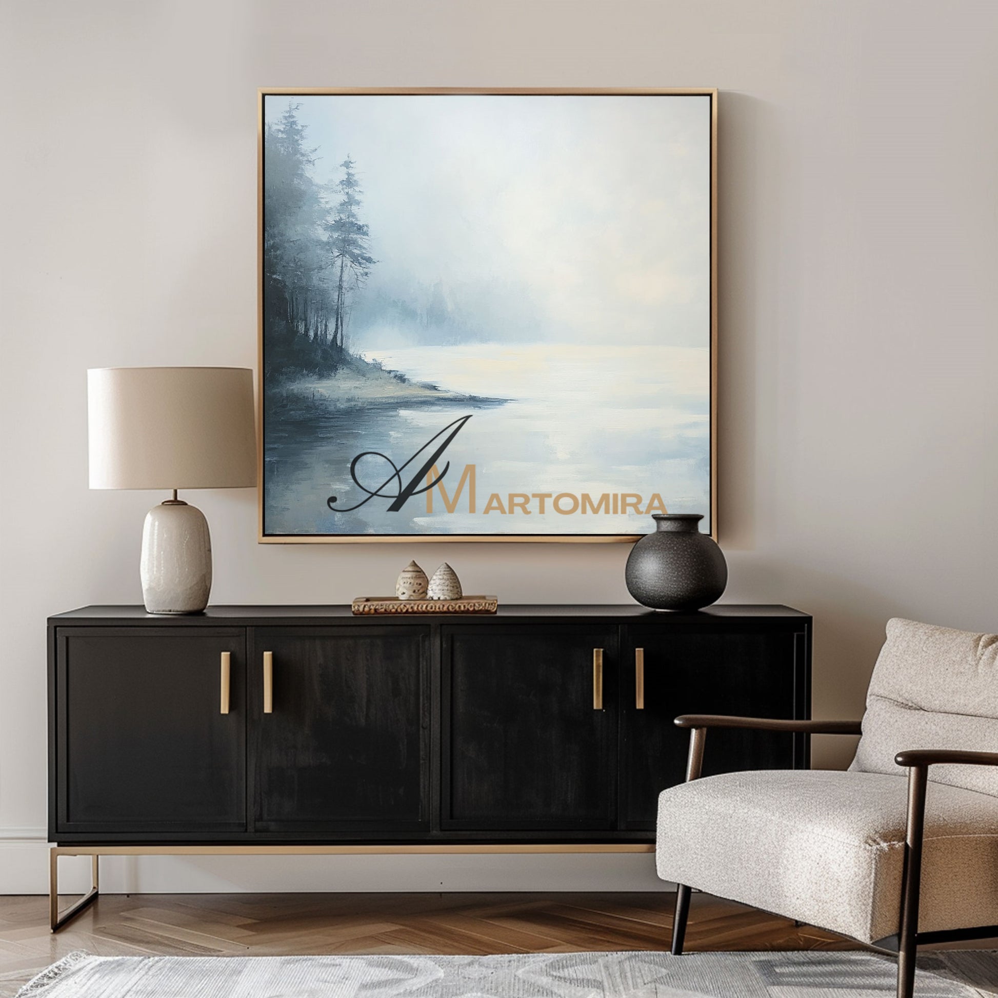 Landscape Wall Art | Lake Wall Art | Landscape Wall Art For Living Room | Minimalist Landscape Art #CL079