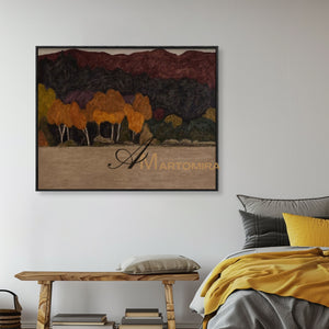 Canvas Wall Decor | Forest Wall Art | Large Abstract Landscape Wall Art | Acrylic Wall Art #MF029