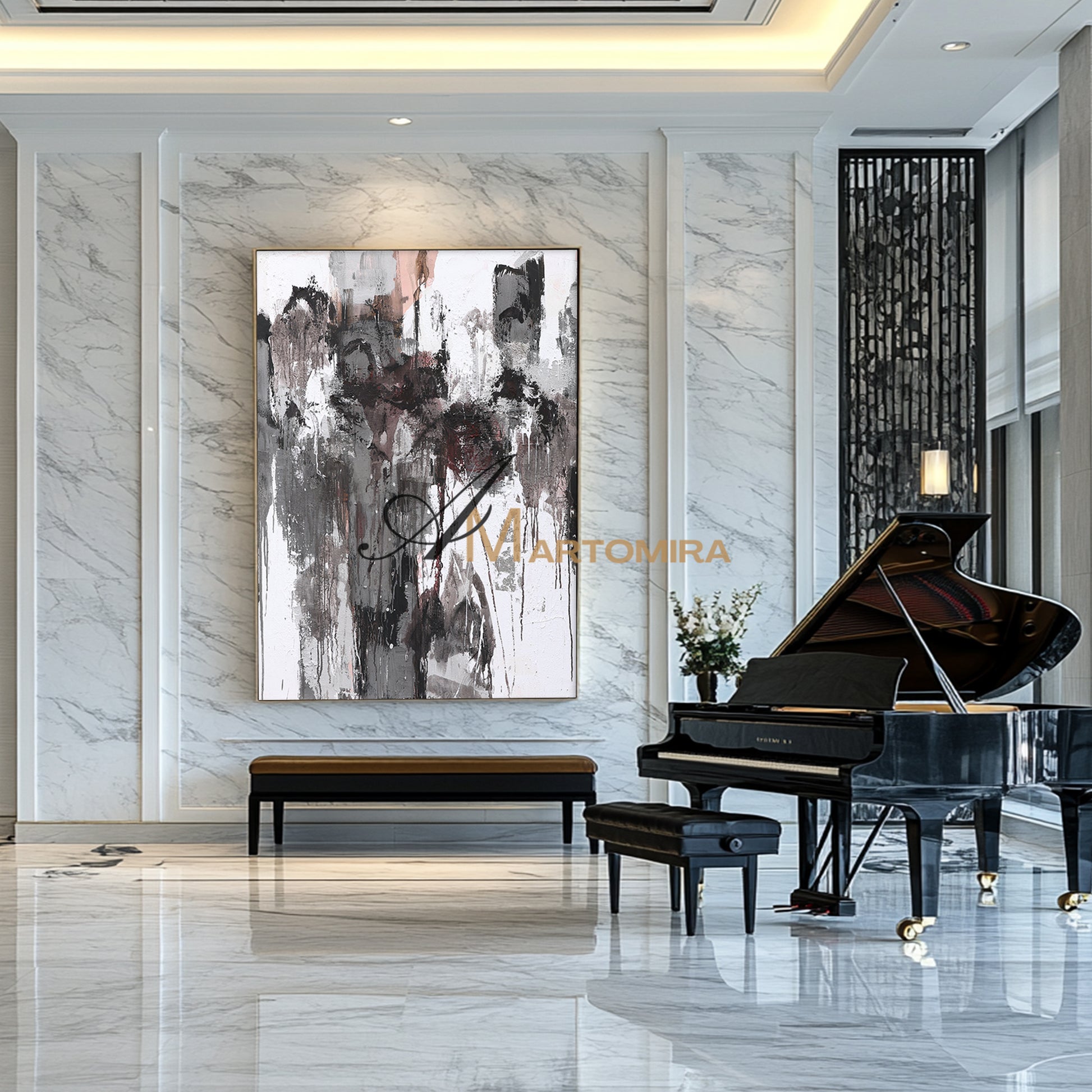 Black And White Canvas Art | Modern Abstract Art | Large Art Canvas #DF029