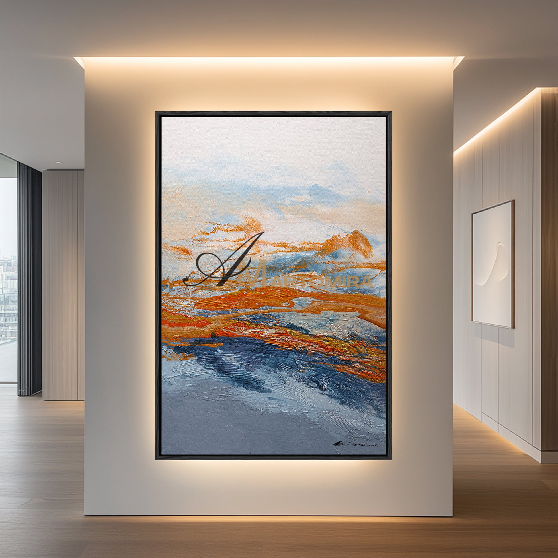 Landscape Wall Art | Ocean Abstract Painting | Abstract Wall Art | Paintings For Living Room #DF059