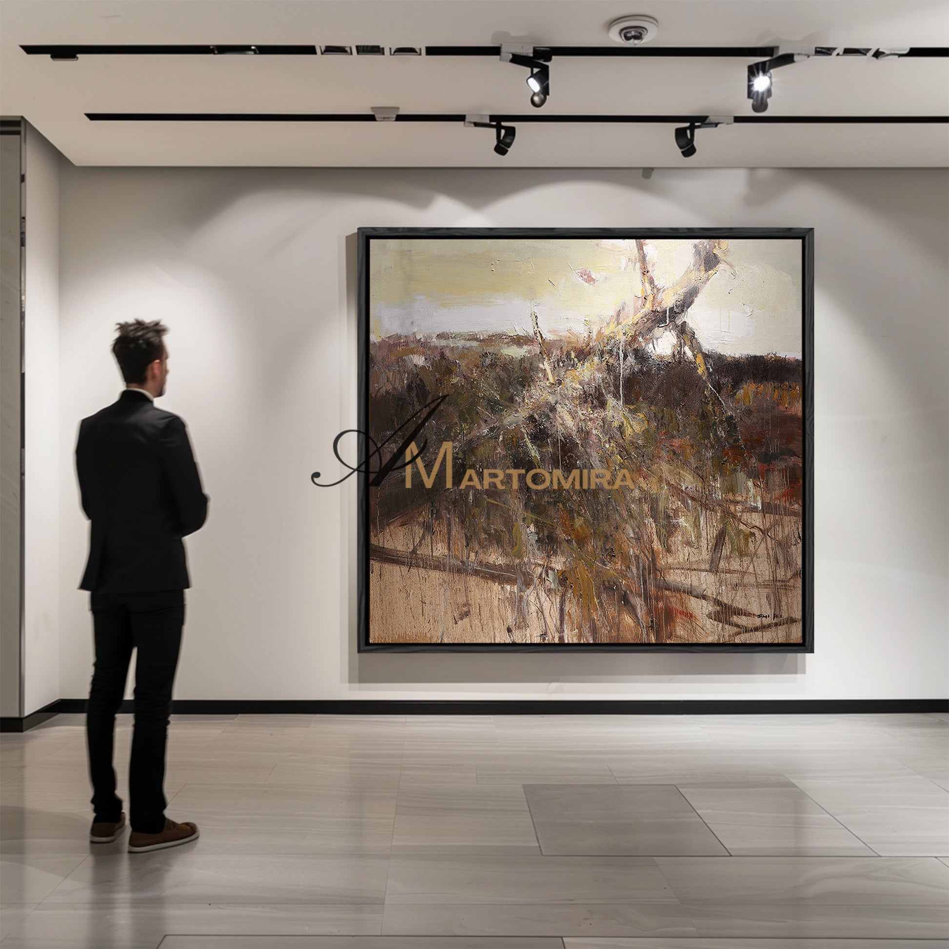 Wabi Sabi Art | Brown Wall Art | Abstract Modern Art Canvas | Textured Wall Art For Living Room #DF051