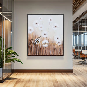 Flower Paintings On Canvas | Dandelion Painting | Wall Art For Living Room | Canvas Wall Decor #DF024