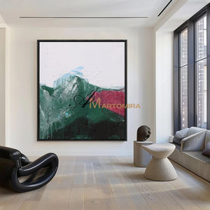 Abstract Landscape Art | Mountain Landscape Art | Green Abstract Art | Wall Art For Living Room   #DF050