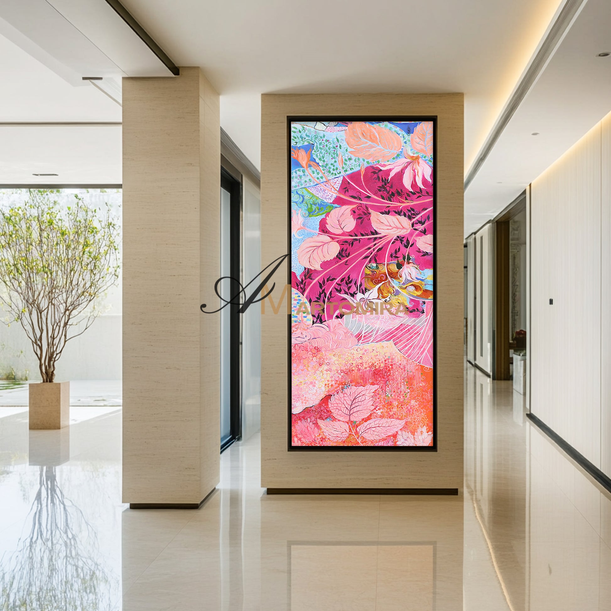 Colorful Flower Wall Art | Colorful Abstract Art | Abstract Painting Floral | Canvas Art Wall Decor #DF045