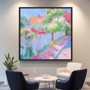 Landscape Wall Art | Garden Wall Art | Colorful Flower Wall Art | Large Painting For Living Room  #DF022