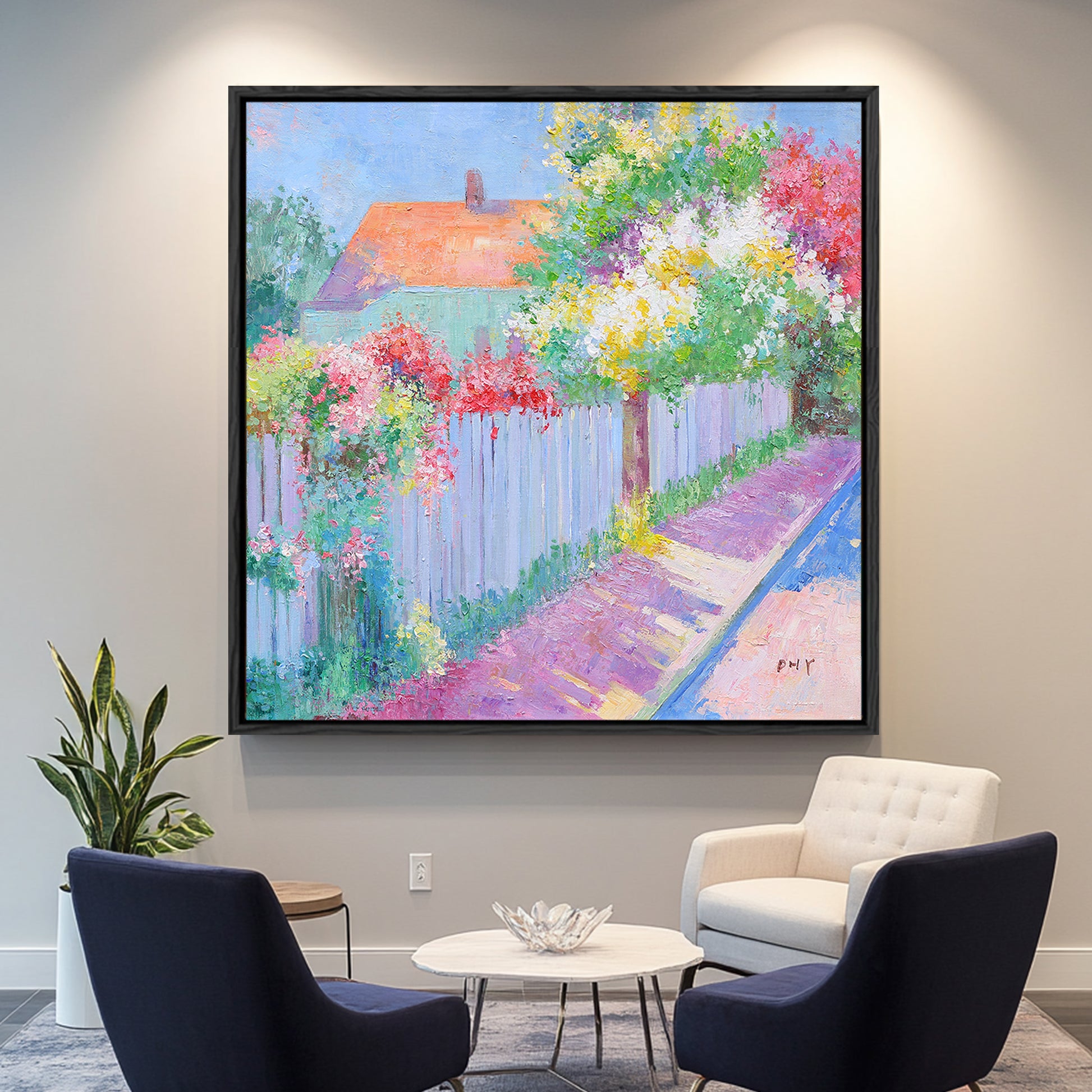 Landscape Wall Art | Garden Wall Art | Colorful Flower Wall Art | Large Painting For Living Room  #DF022