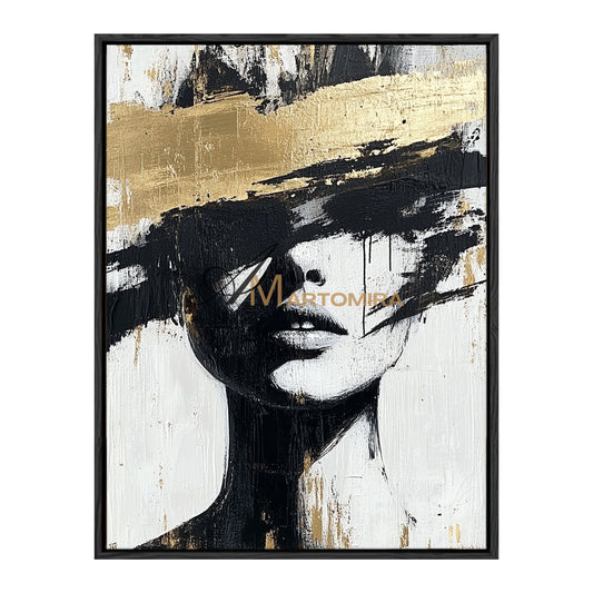 Abstract Painting Woman | Portraits Painting | Woman In Gold Painting | Wall Art Canvas #AP002