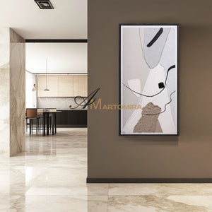 Abstract Minimalist Wall Art | Acrylic Wall Art | Neutral Wall Art | Minimalist Wall Art For Living Room #DF041