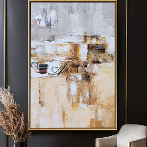 Brown And Beige Wall Art | Modern Abstract Painting | Handmade Paintings For Living Room #DF032