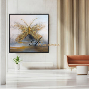 Animal Wall Art | Butterfly Painting| Textured Wall Art For Living Room | Gold Wall Art #DF056