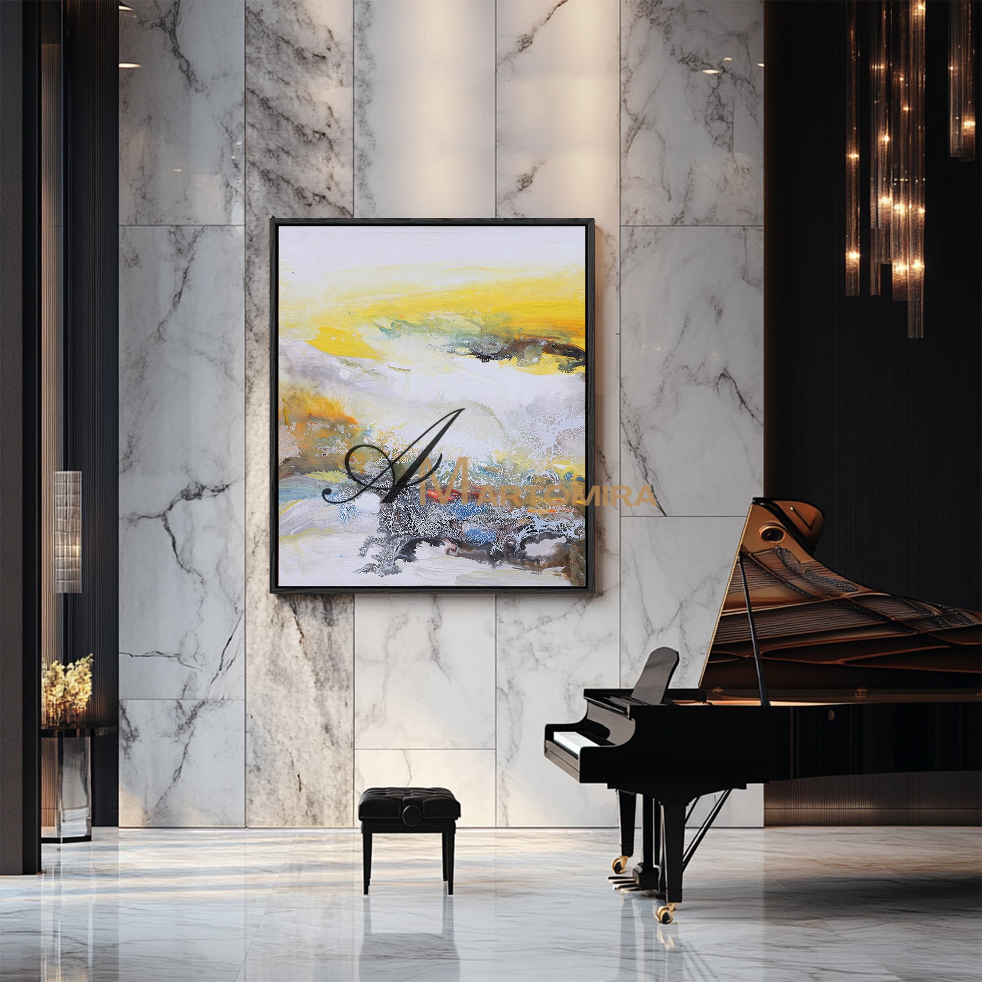 Modern Abstract Art | Abstract Landscape Painting | Wall Art For Living Room #DF028