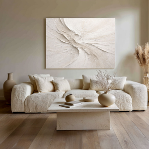 Wabi Sabi Sand Textured Canvas Painting for Bedroom | Artomira