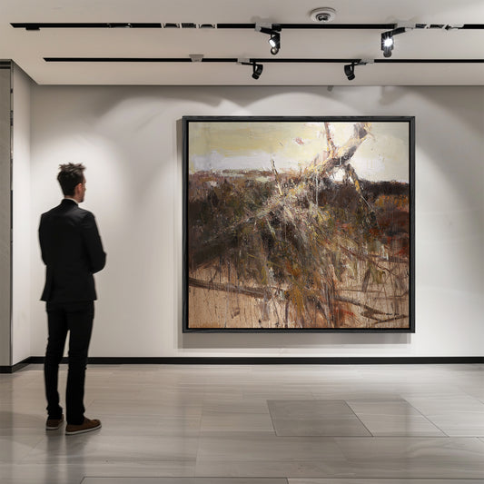 Wabi Sabi Art | Brown Wall Art | Abstract Modern Art Canvas | Textured Wall Art For Living Room #DF051