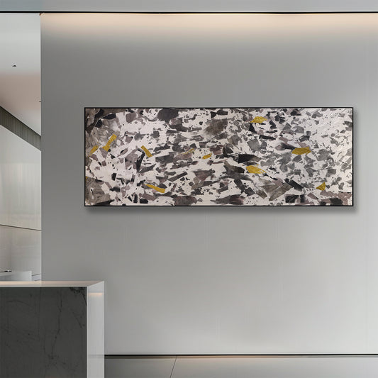 Black And White Wall Art | Abstract Art | Modern Abstract Wall Art | Large Horizontal Wall Art #DF052