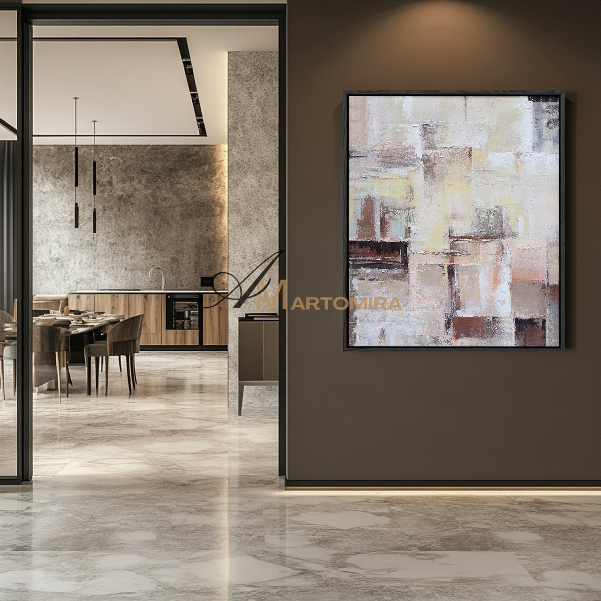 Large Abstract Wall Art | Brown And Beige Wall Art | Neutral Wall Art #DF033