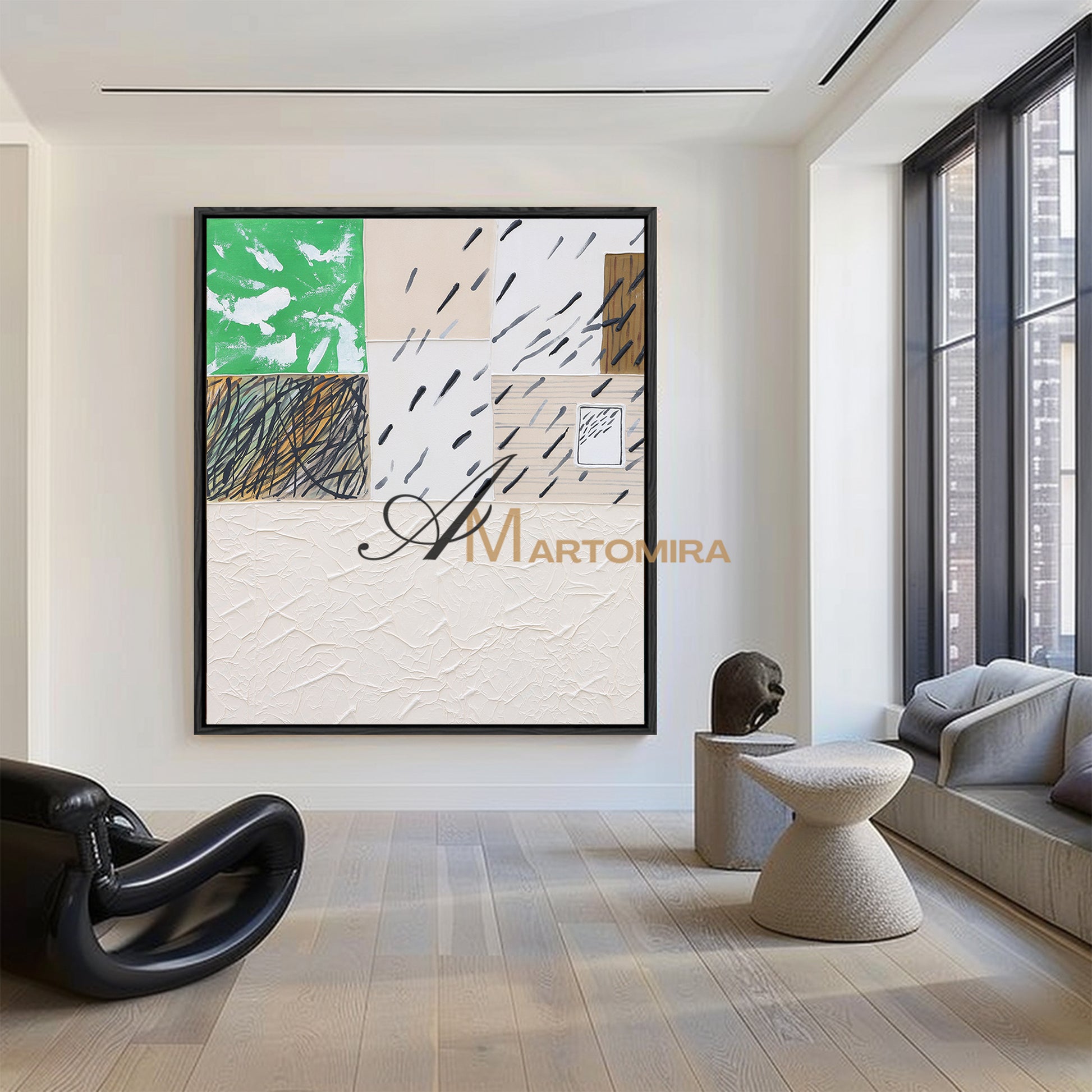 Large Textured Wall Art | Minimalist Paint | Minimalist Abstract Art | Abstract Geometric Wall Art #DF037