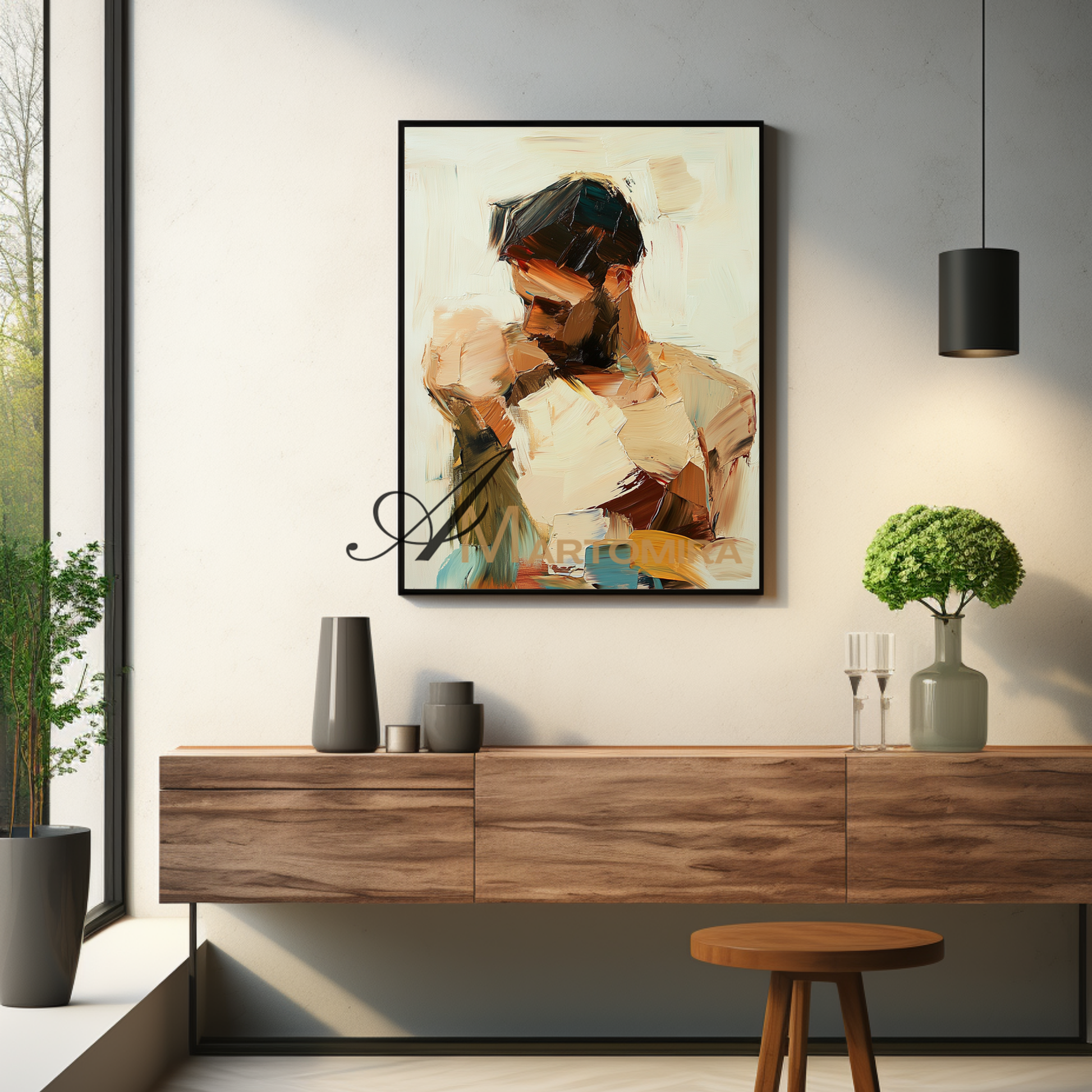Lovers Art | Abstract Portraits | Abstract Art Paintings | Large Canvas Wall Art #AP035