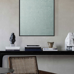 Minimalist Light Blue-Grey Geometric Abstract Textured Wall Art, Subtle Modern Grid and Irregular Block Pattern, Muted Contemporary Wall Decor for Calm Spaces
