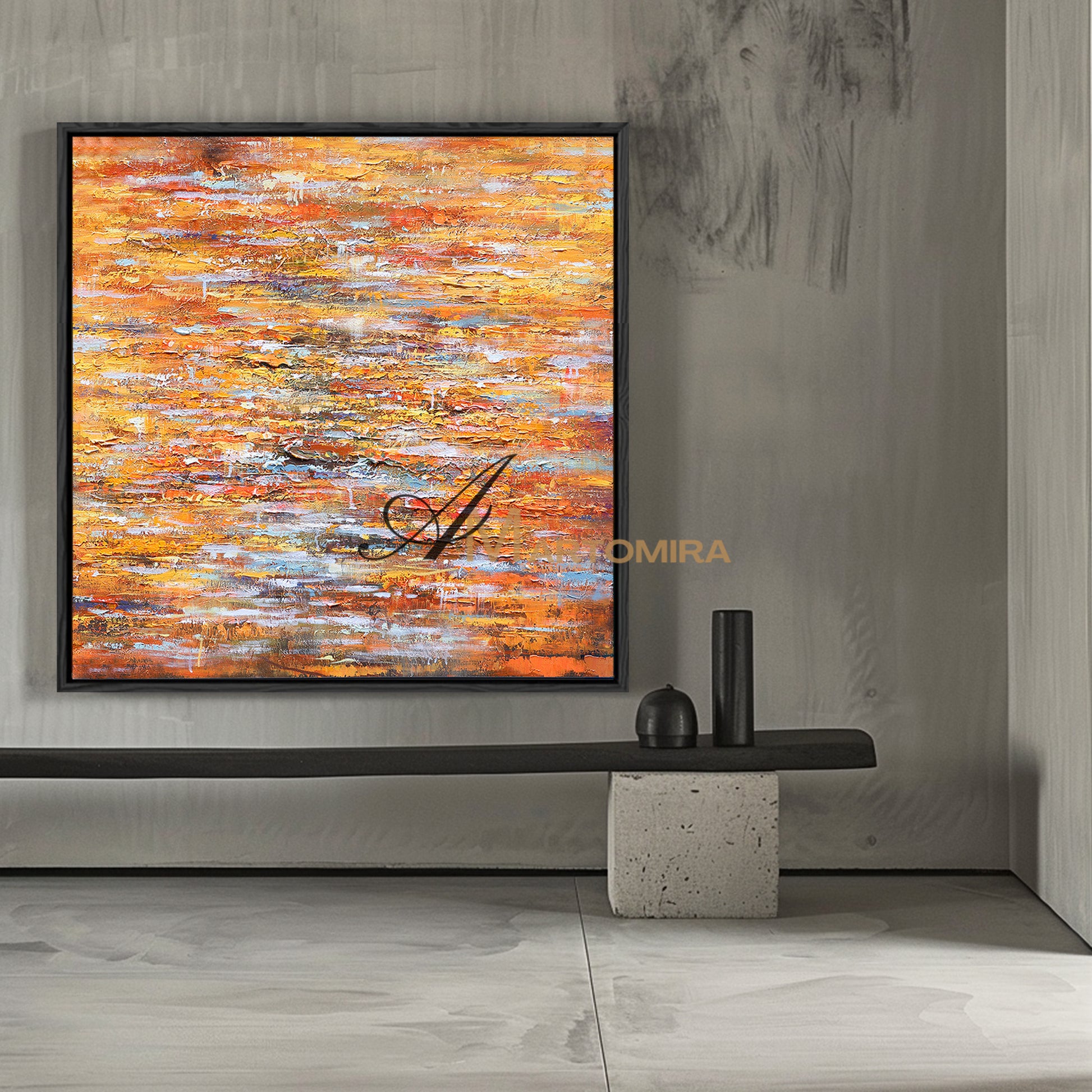 Colorful Abstract Art | Square Wall Art | Modern Abstract Art | Abstract Texture Wall Art #DF003