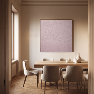 Pink Geometric Arch Plaster Relief Painting | Hand-Painted Textured Wall Art