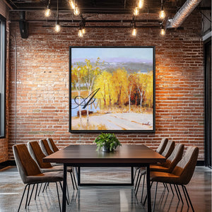 Landscape Wall Art Canvas | Autumn Painting | Tree Painting | Paintings For Living Room #DF023