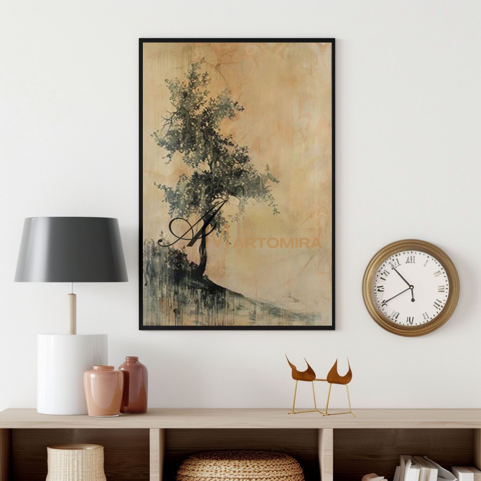 Paintings Of Trees | Abstract Canvas Wall Art | Wabi-Sabi Wall Art | Large Wall Art #MF004