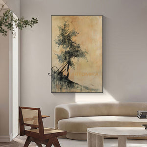 Paintings Of Trees | Abstract Canvas Wall Art | Wabi-Sabi Wall Art | Large Wall Art #MF004