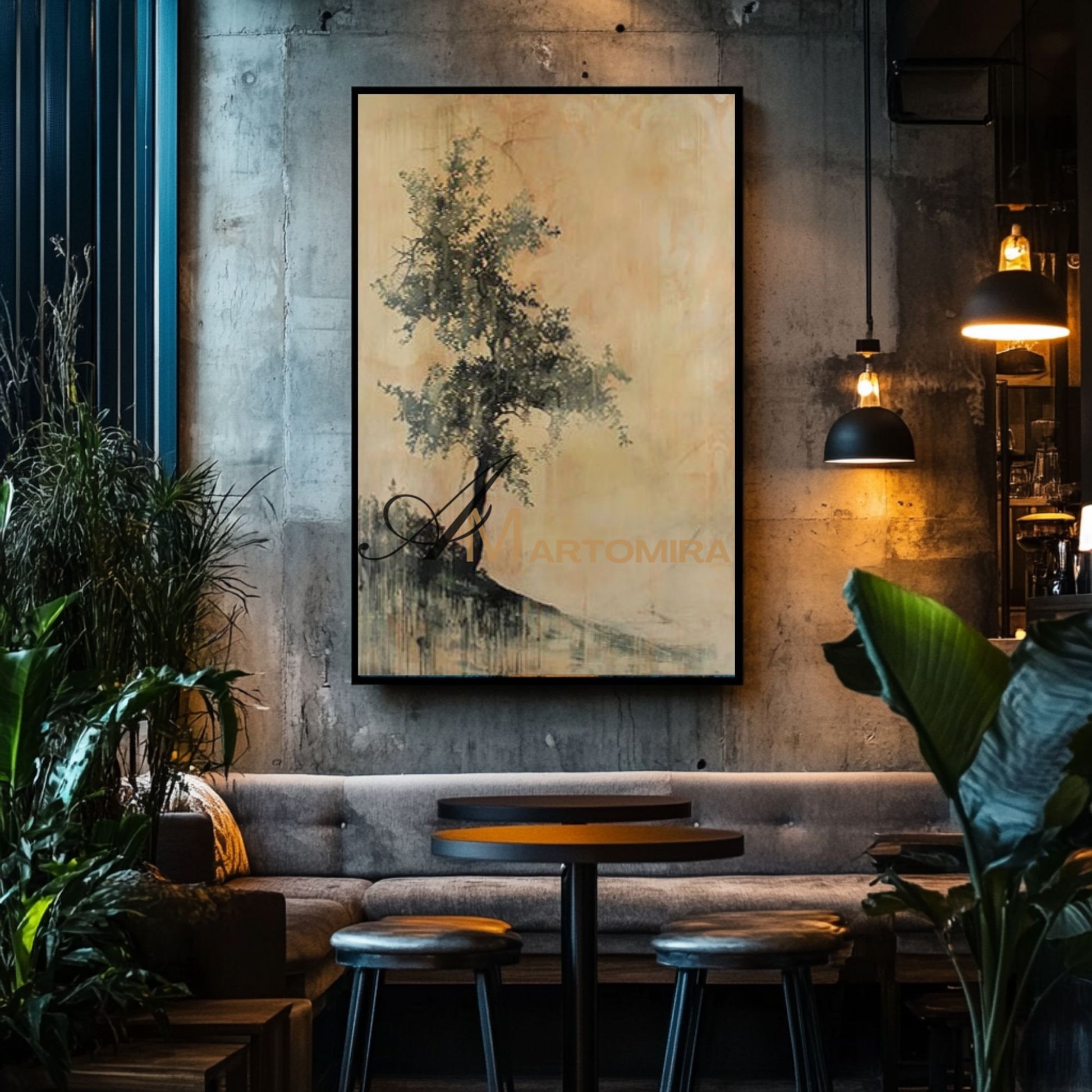 Paintings Of Trees | Abstract Canvas Wall Art | Wabi-Sabi Wall Art | Large Wall Art #MF004
