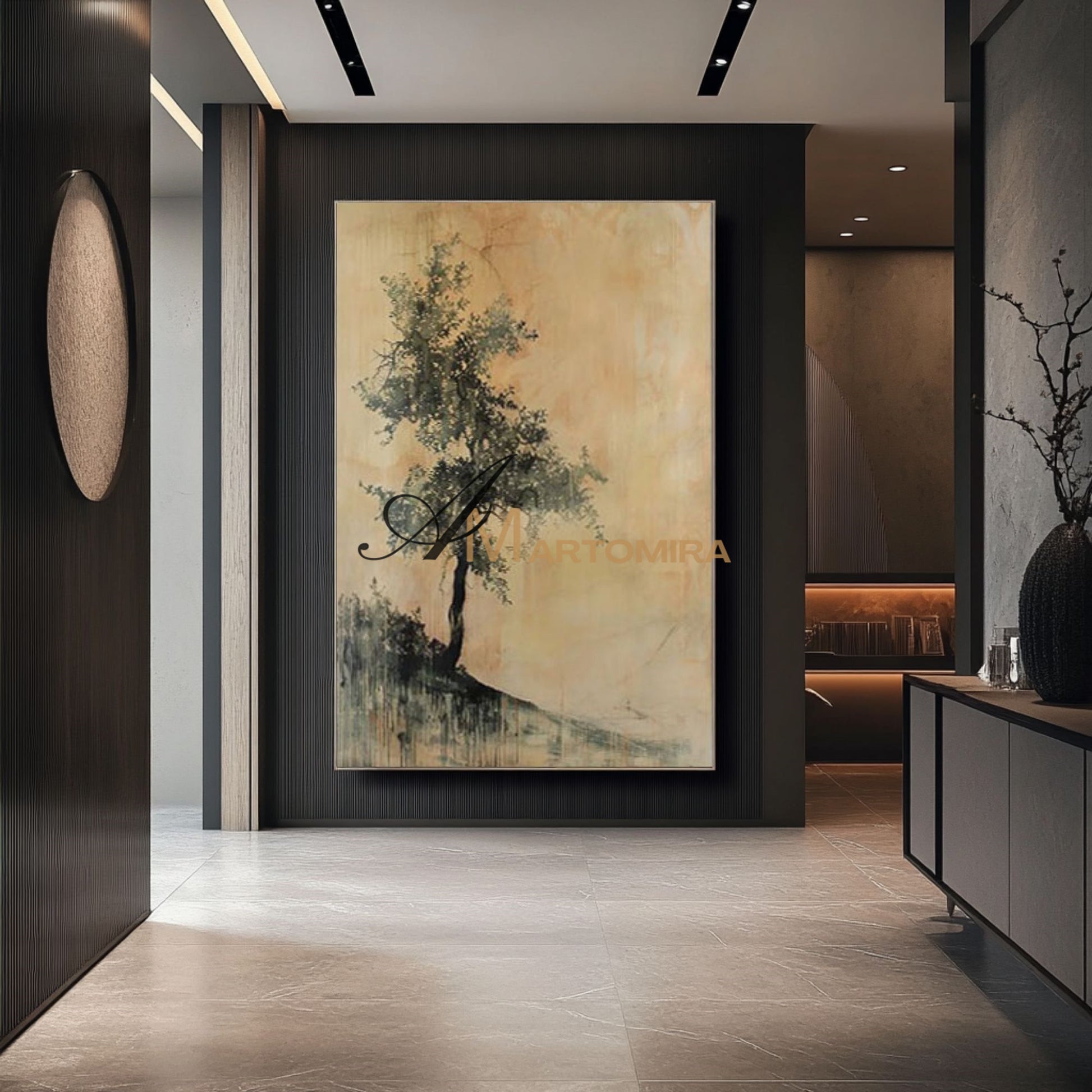 Paintings Of Trees | Abstract Canvas Wall Art | Wabi-Sabi Wall Art | Large Wall Art #MF004