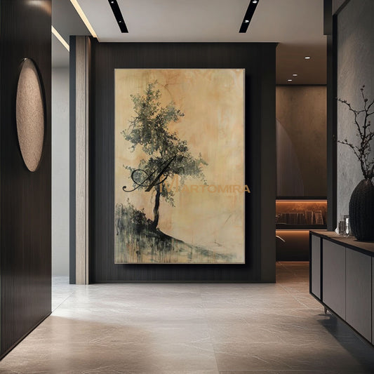 Paintings Of Trees | Abstract Canvas Wall Art | Wabi-Sabi Wall Art | Large Wall Art #MF004