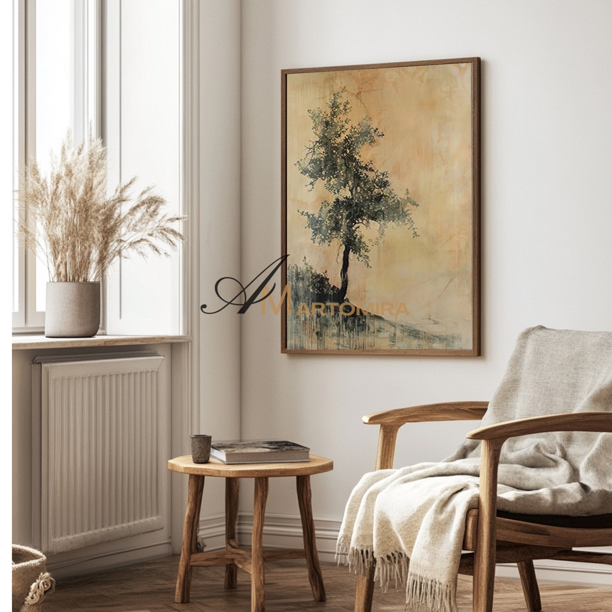 Paintings Of Trees | Abstract Canvas Wall Art | Wabi-Sabi Wall Art | Large Wall Art #MF004